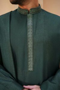 Green Woolen Shawl Suit