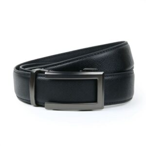 adjustable-mens-black-leather-textured-line-square-buckle