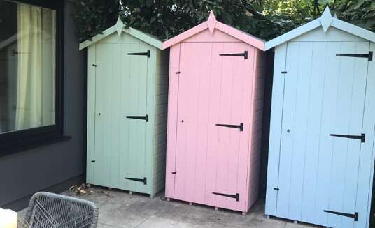 Painted storage sheds