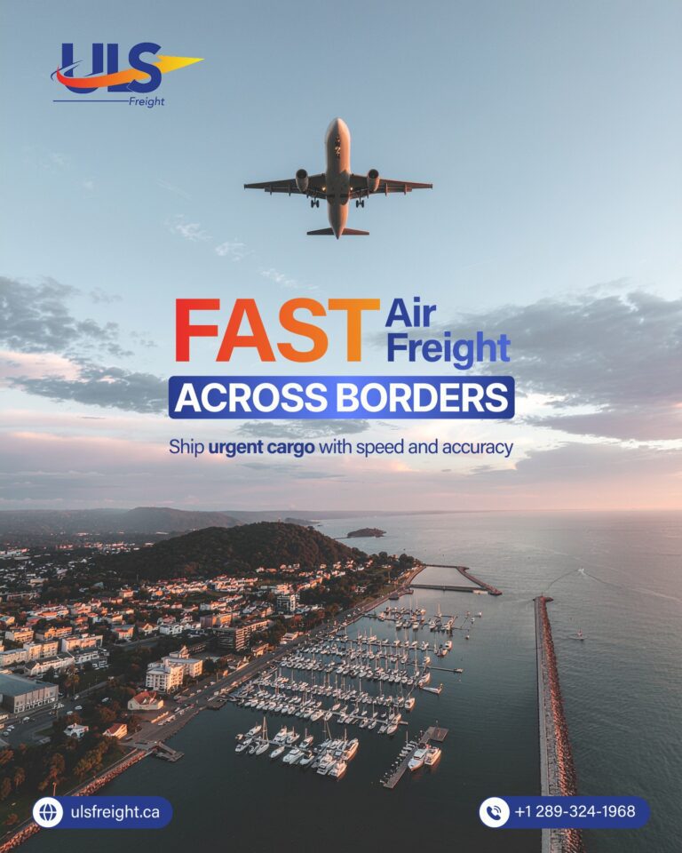 Airplane flying showing air freight services