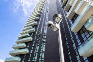 CCTV camera installation in a home for enhanced security.