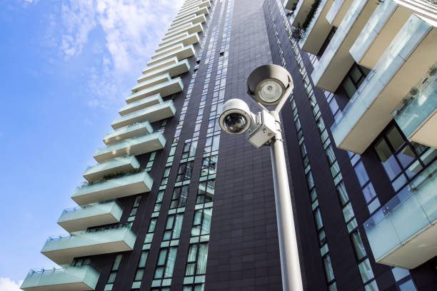 CCTV camera installation in a home for enhanced security.